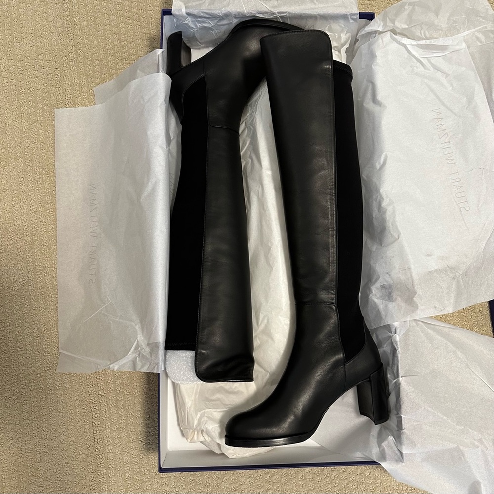 THE Stuart Weitzman 5050 Soho Over the Knee Leather Boot! Black size 6! So hot!